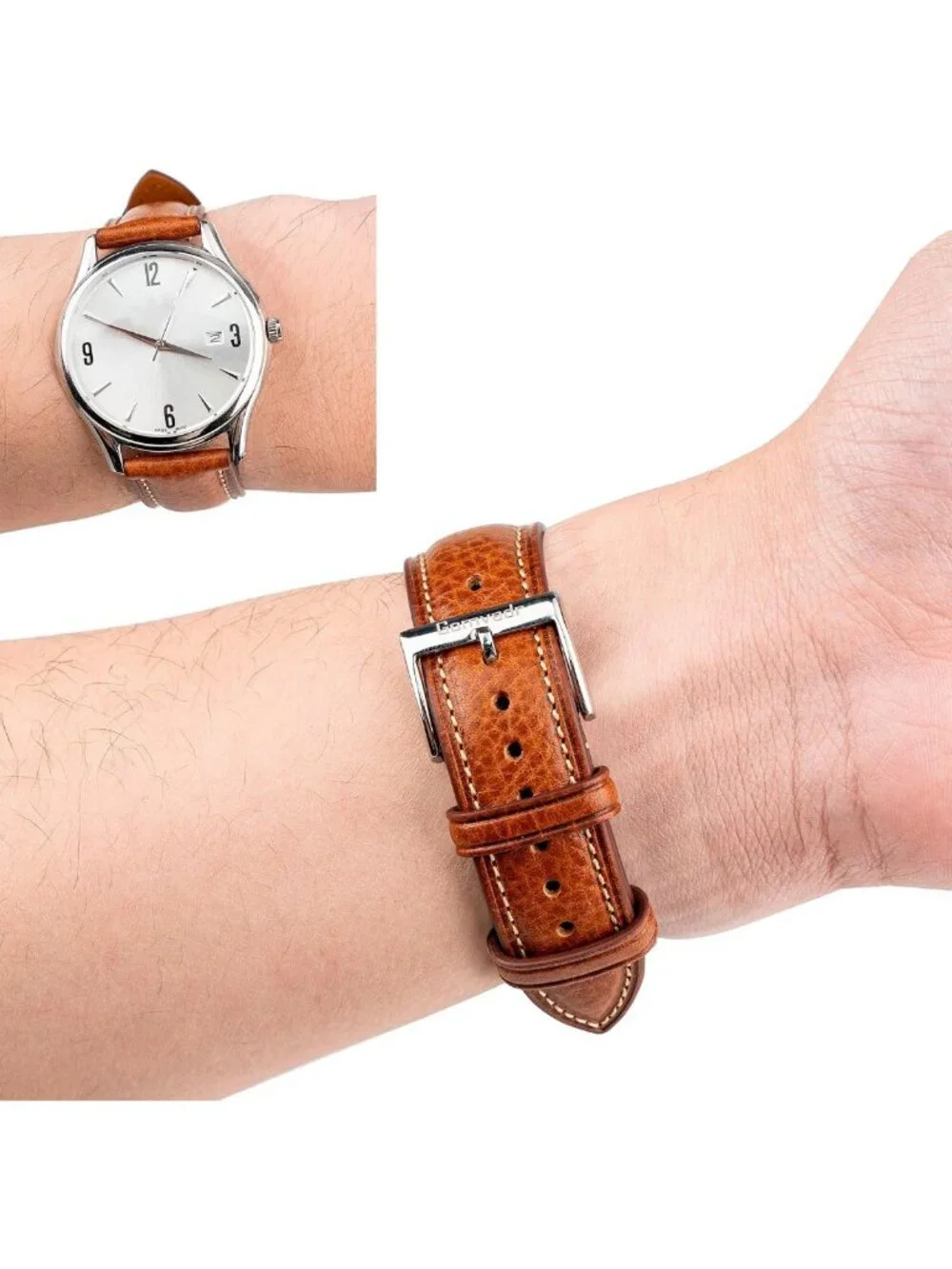 Genuine Italian Leather Watch Band - Soft, Thick, Quick Release, 18mm-22mm